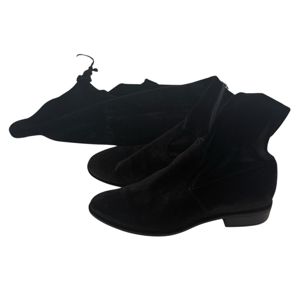 Marc Fisher Knee High Velvet Black Boots - Picture 5 of 7